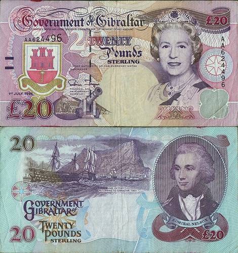 Gibraltar 1995 20 Pounds.