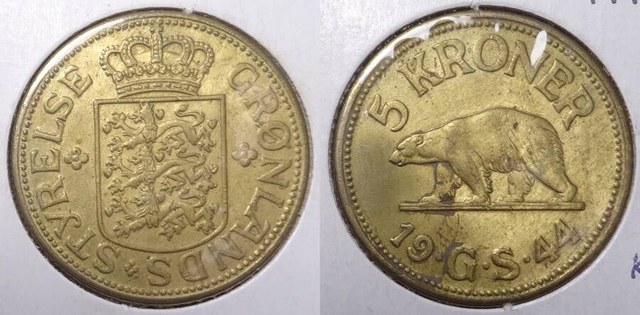 Greenland 1944 5 Kroner