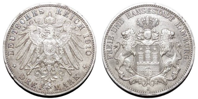 HAMBURG (FREE CITY)~3 Mark 1902