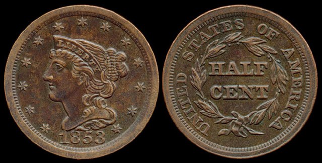 Half Cent 1853