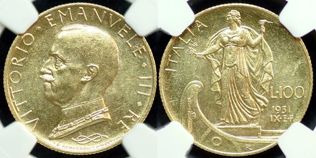 Italy - 100 Lire 1931 Italia on Prow