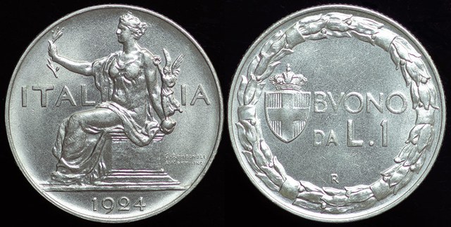 Italy - 1 Lire 1924
