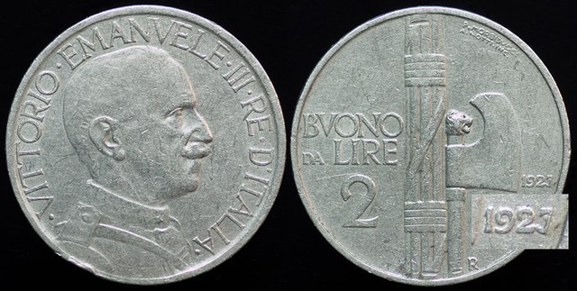 Italy - 2 Lire Fascist 1927 over 23?