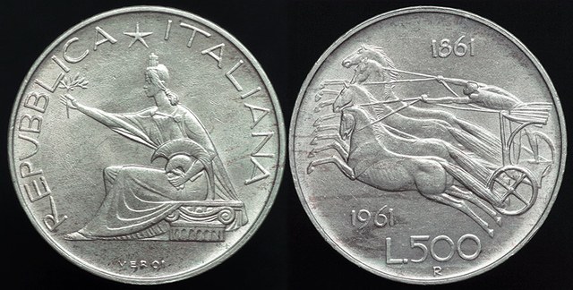 Italy - 500 Lire 1961 - 100 Years of Unification