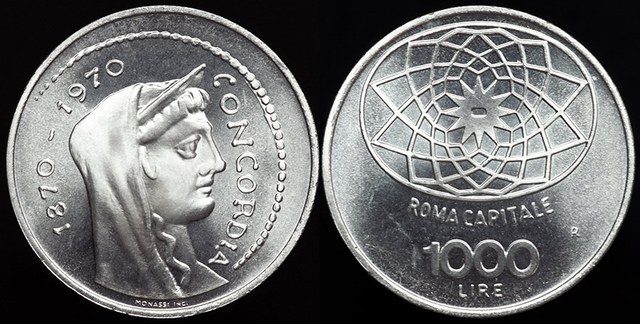 Italy - 1000 Lire 1970 - Rome Centennial
