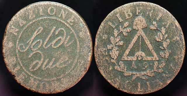 Italy - Piedmont Republic 2 Soldi, 1800