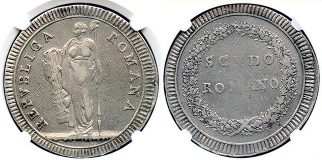Italy - Roman Republic Scudo 1799