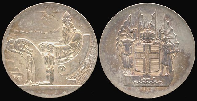 Iceland, Althing 10 Kronur 1930 Millennium