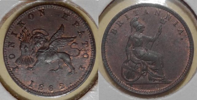 Ionian Islands (British) 1862 1 lepton