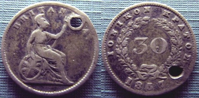 Ionian Islands (British) 1857 30 lepta