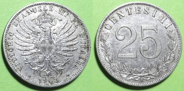 Italy 1903 25 centesimi