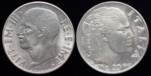 Italy 20 Centesimi 1941