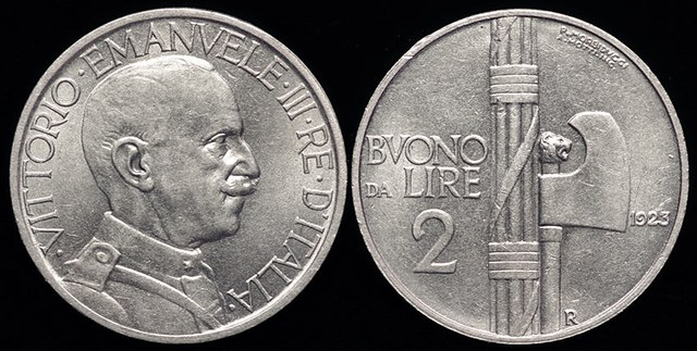Italy 2 Lire - 1923 1st Anniversary of Fascist Gov't