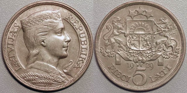 Latvia 5 Lati