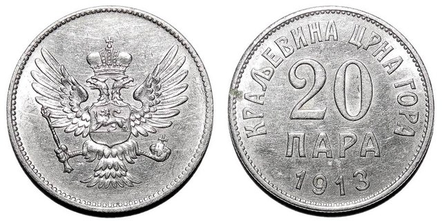 MONTENEGRO (KINGDOM)~20 Para 1913