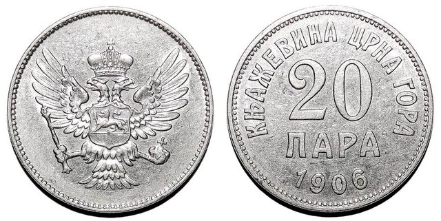 MONTENEGRO (PRINICIPALITY)~20 Para 1906