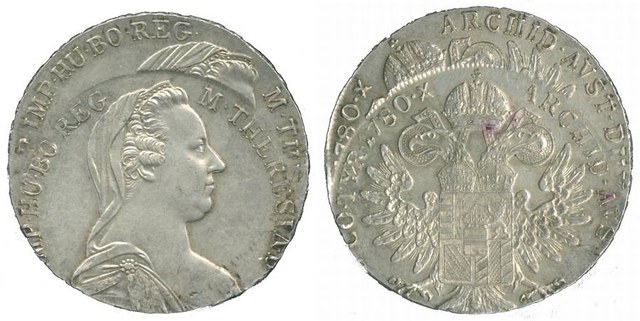 Doublestruck Maria Theresa Taler - 1780
