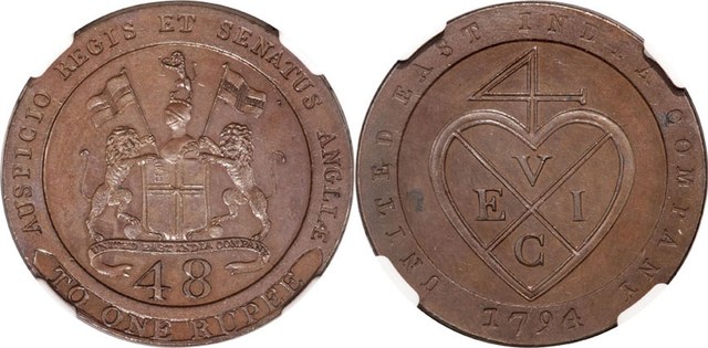 Madras Presidency 1/48 Rupee - 1794