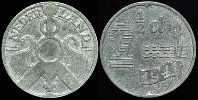 Netherlands 2 1/2 Cent 1941