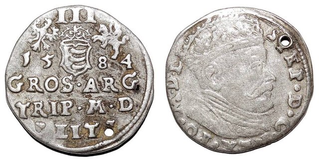 POLAND (KINGDOM)~3 Groschen 1584