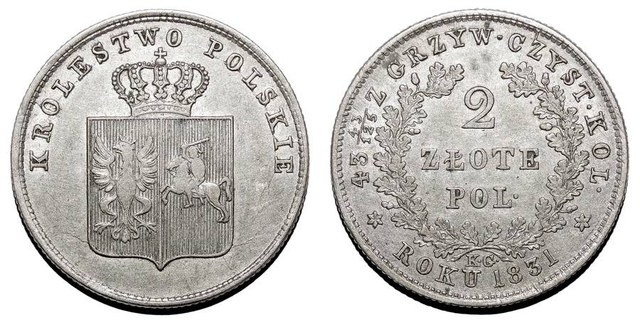 POLAND (REVOLUTION)~2 Zlote 1831