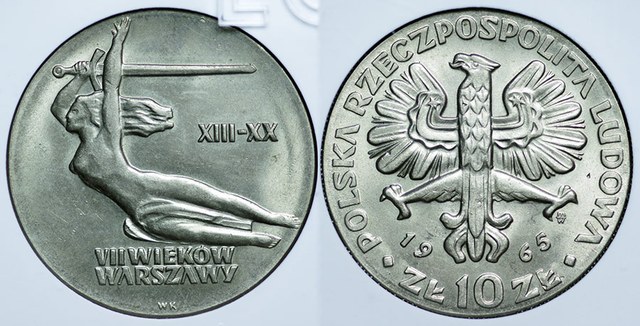 Poland - 10 Zlotych 1965 - 700th Anniv. of Warsaw