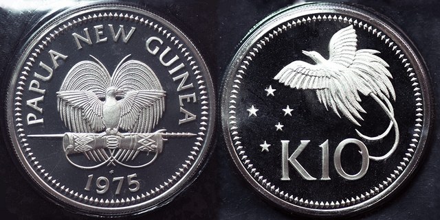 Papua New Guinea - 10 Kina 1975 Bird of Paradise