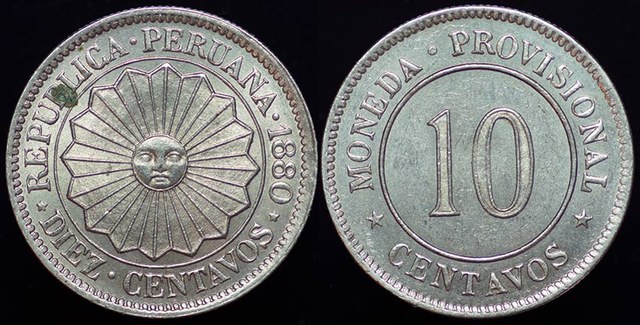 Peru 10 Centavos 1880