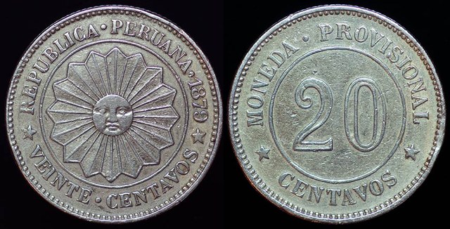 Peru Provisional 20 Centavos 1879
