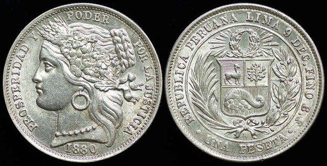Peru Peseta 1880