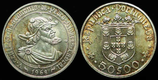 Portugal - 50 Escudos, 500th Anniversary of the Birth of Pedro Cabral