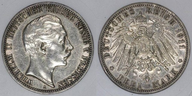 Prussia 1911 3 Mark