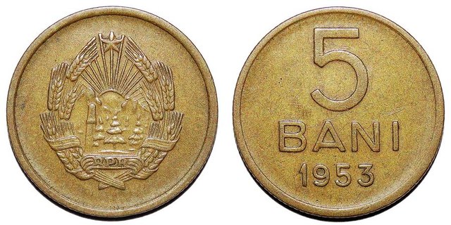 ROMANIA (PEOPLES REPUBLIC)~5 Bani 1953