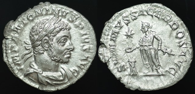 Elagabalus & Helios at Altar, Denarius