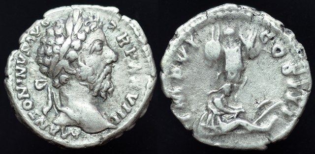 Rome - Marcus Aurelius, German Captive denarius