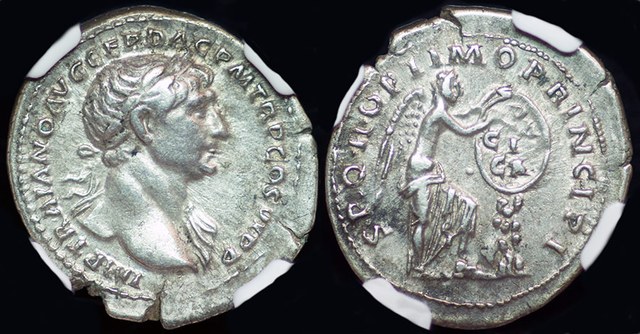 Rome - Trajan & Victory writing Dacia on Shield