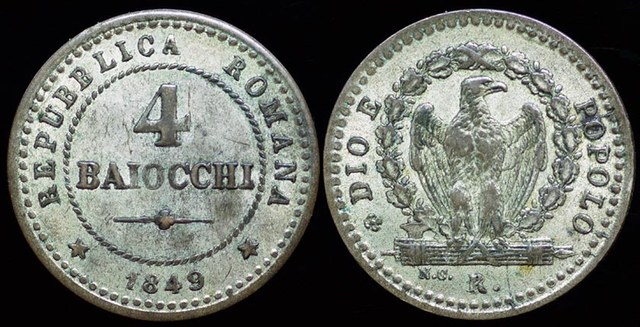 Roman Rep. 4 Baiocchi 1849