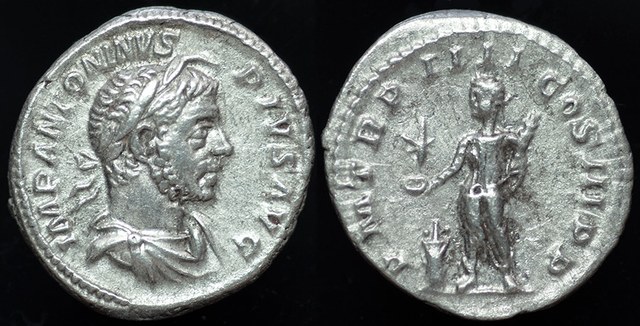 Elagabalus Sacrificing at Altar, Denarius