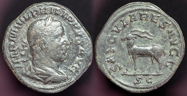 Philip I - Saecular Games Antelope Sestertius - 248 AD
