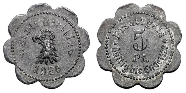 STETTIN (MUNICIPAL)~5 Pfennig 1920