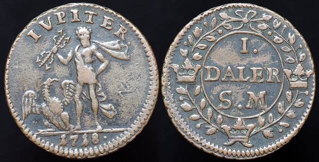 Sweden - 1 Daler 1718 - Jupiter