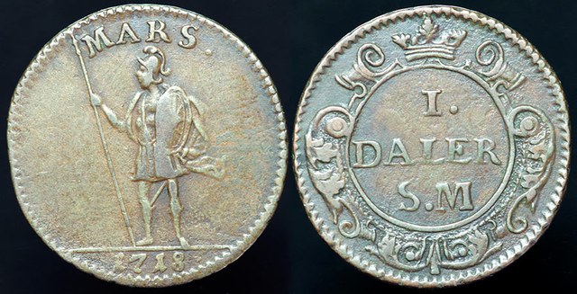 Sweden - 1 Daler 1718 - Mars