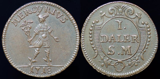 Sweden - 1 Daler - Mercury 1718