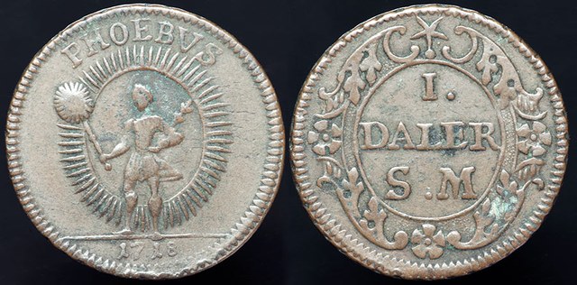 Sweden - 1 Daler 1718 - Phoebus