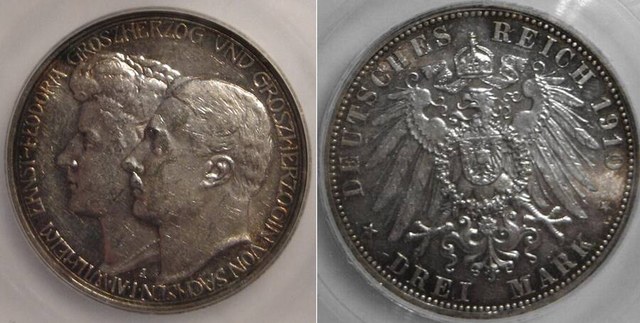 Saxe-Weimar-Eisenach 1910 3 Mark Commemorate