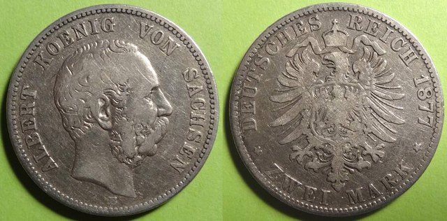 Saxony-Albertine 1877 3 Mark