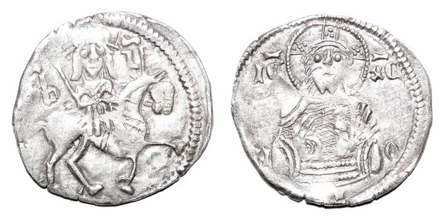 SERBIAN EMPIRE ~AR Horseback Dinar  1346-1355 AD