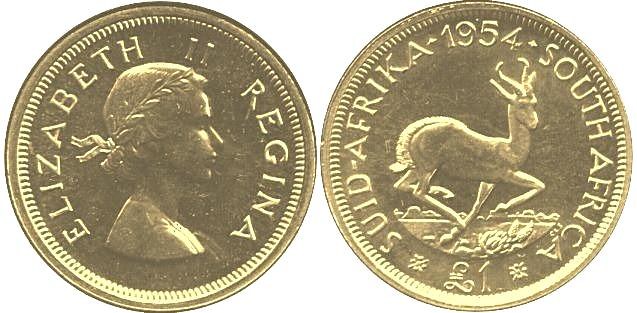 Union of South Africa 1954 £1