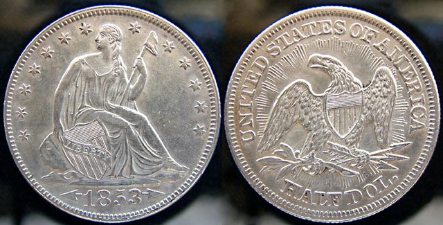 Arrows & Rays Half Dollar 1853