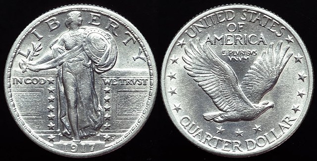 USA Standing Liberty Qtr. 1917 - type 2